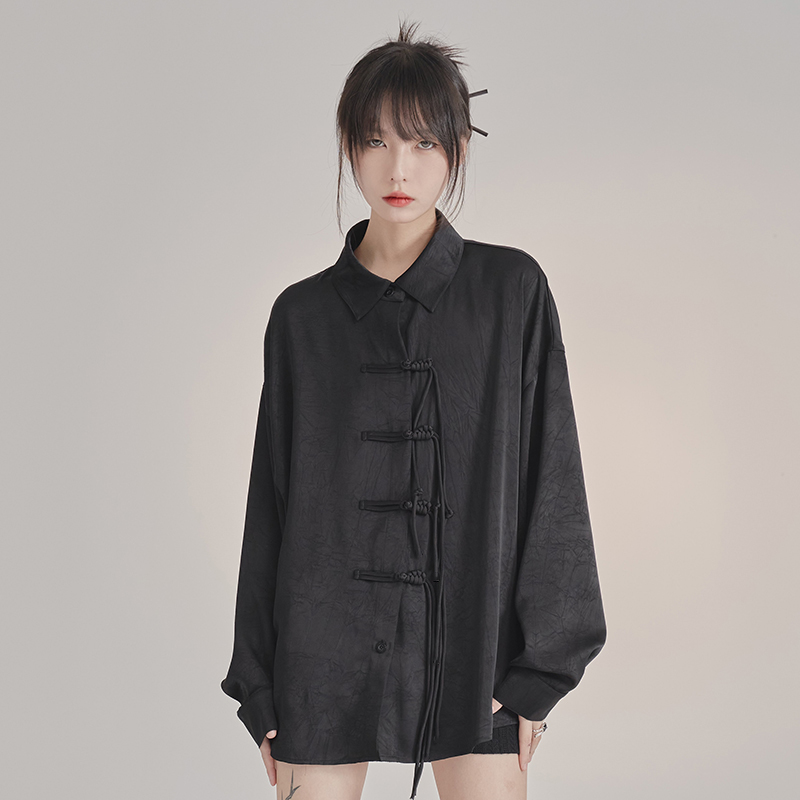 nu20 Chinese retro relaxed sleeve shirt