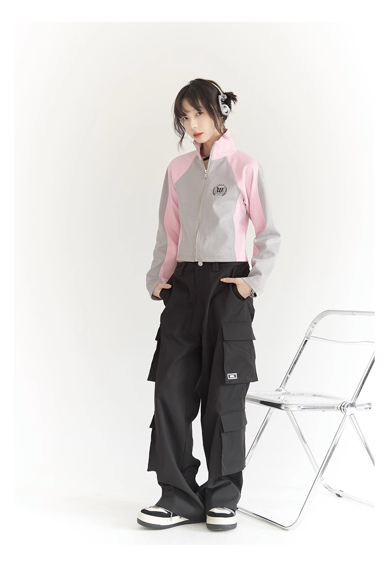 nu25 Stand collar logo embrem track suit