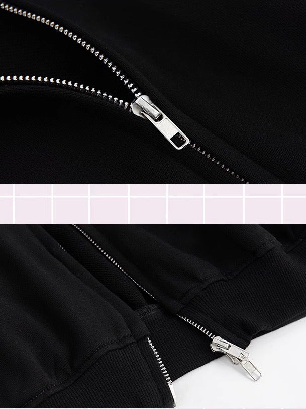 nu46 Simple design cropped hoodie