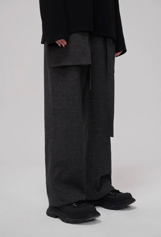 nu11 Unisex stretchy waist wool trousers
