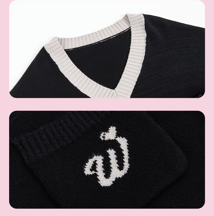 nu34 Large V-neck loose sweater