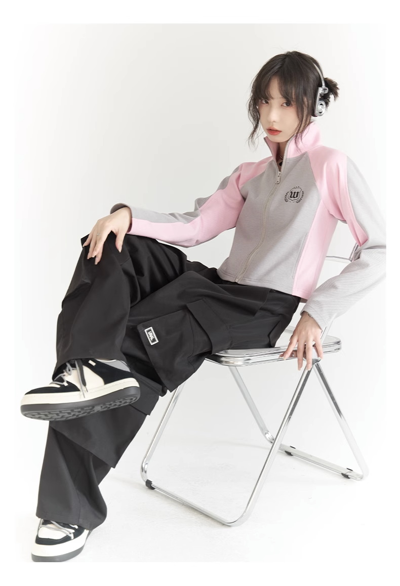 nu25 Stand collar logo embrem track suit