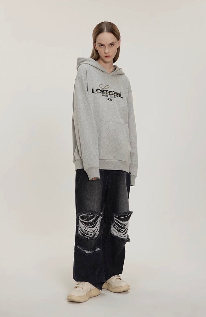 nu13 Double-layer ripped jeans