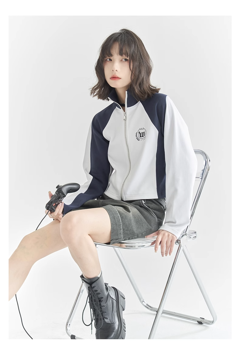 nu25 Stand collar logo embrem track suit