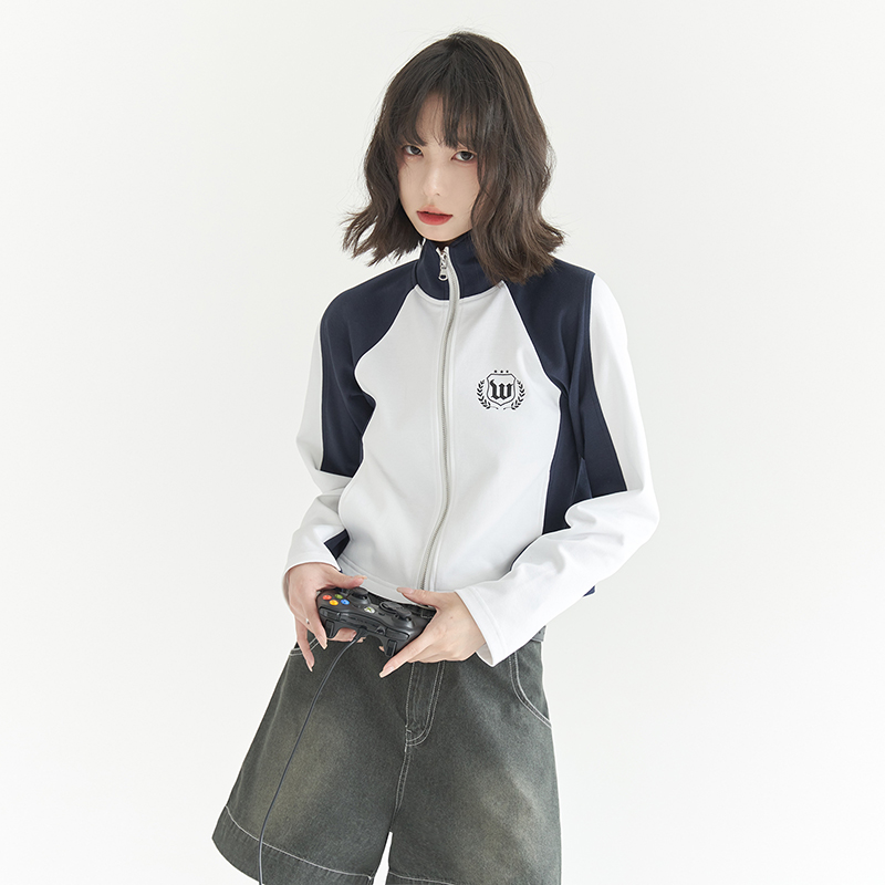 nu25 Stand collar logo embrem track suit