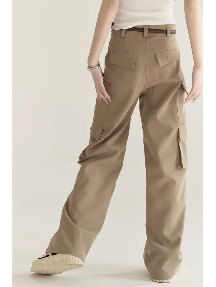 nu22 Solid colour straight work pants