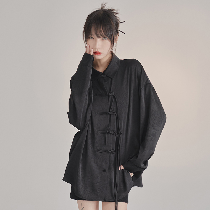 nu20 Chinese retro relaxed sleeve shirt