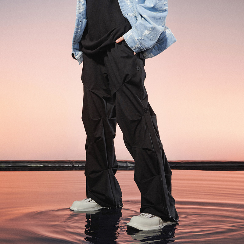 nu08 vibe pleated casual trousers