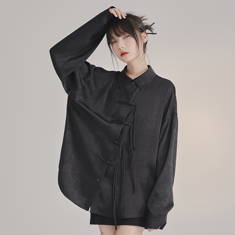 nu20 Chinese retro relaxed sleeve shirt