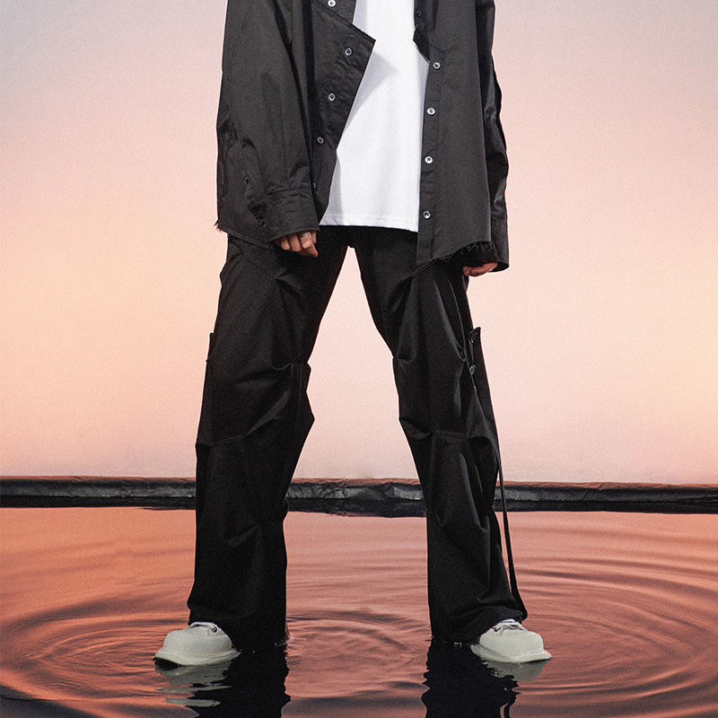 nu08 vibe pleated casual trousers