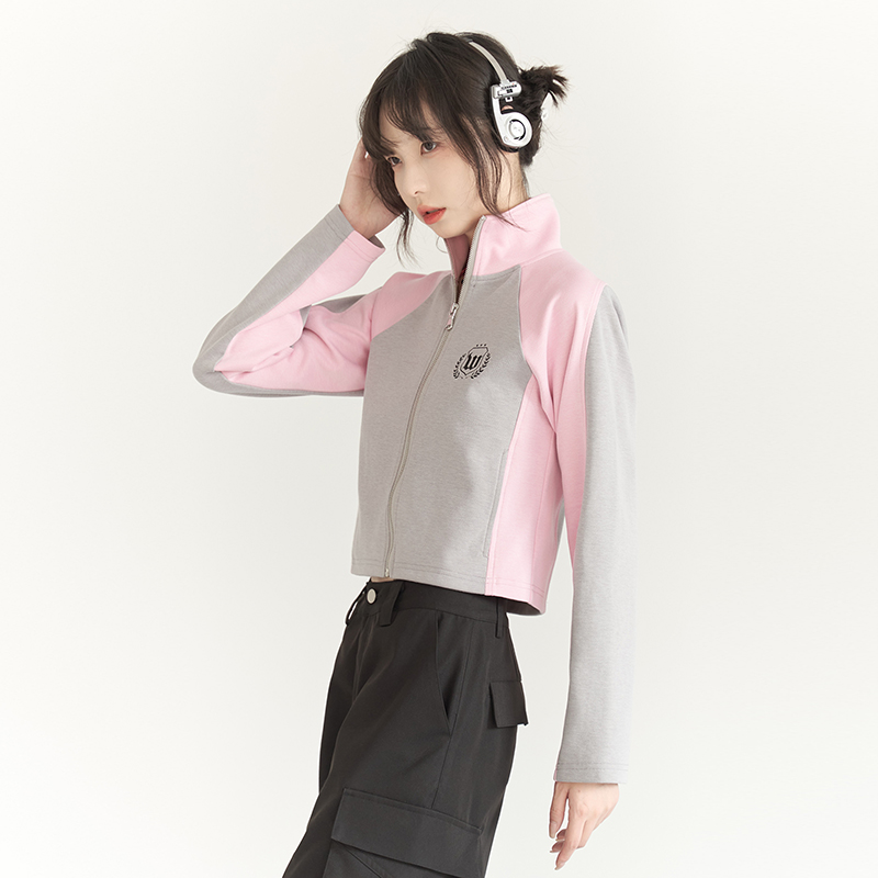 nu25 Stand collar logo embrem track suit