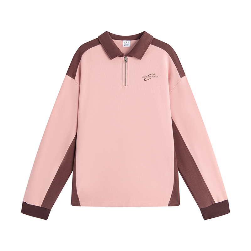 nu27 Half zip polo long-sleeved shirt