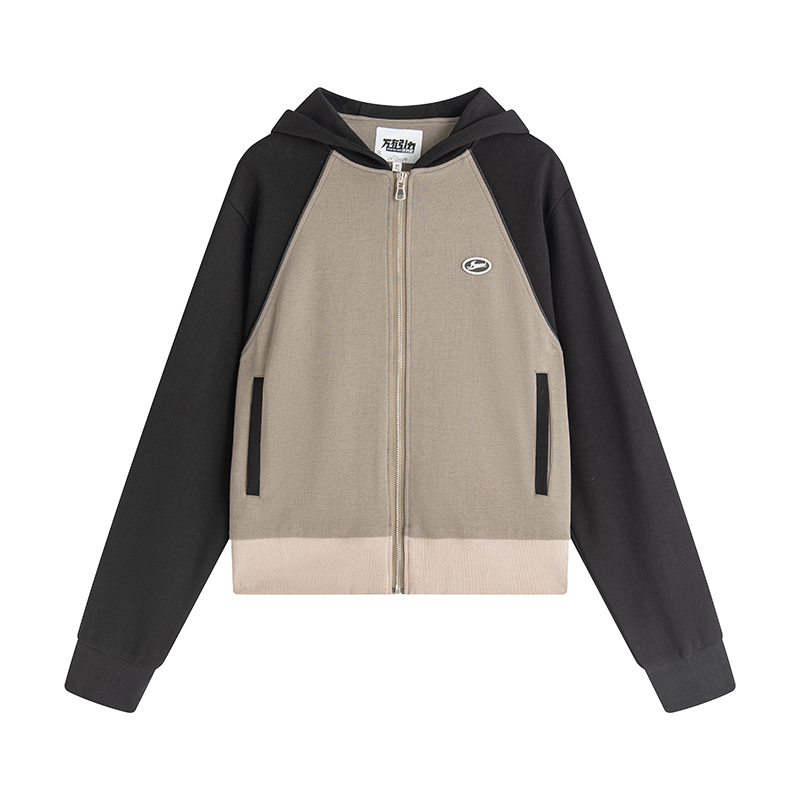 nu33 Contrast color sports hoodie