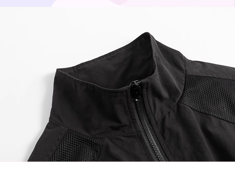 nu21 Patchwork contrasting stand collar jacket