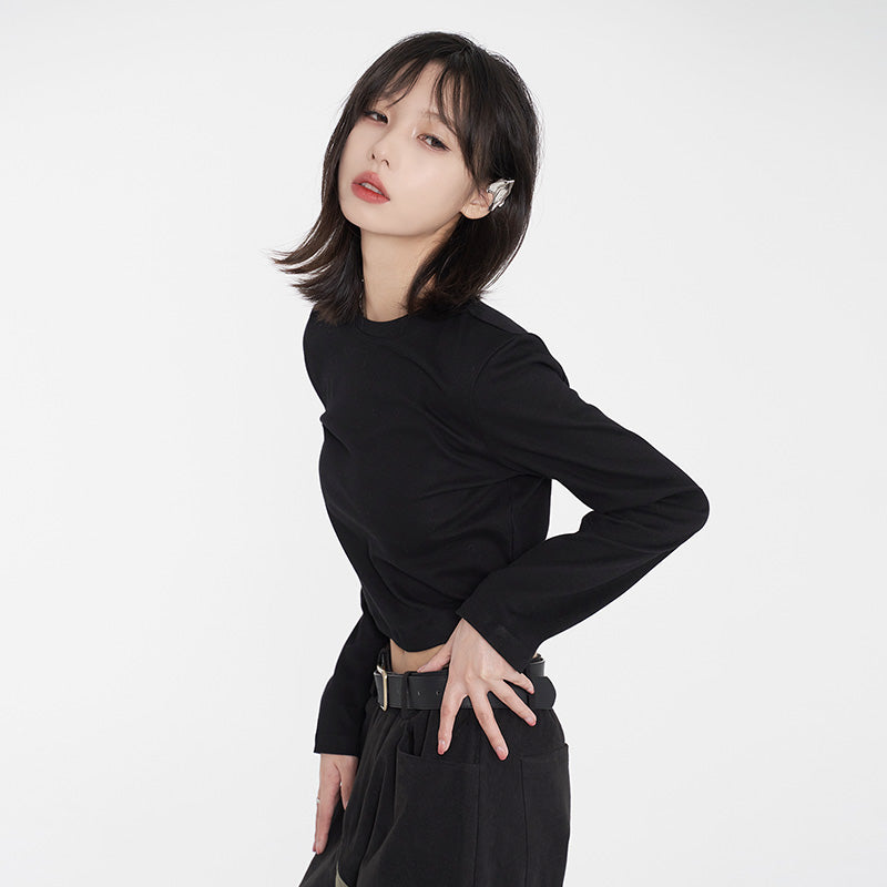 nu47 Short Shoulder Underlay Long Sleeve T-shirt
