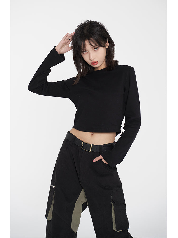 nu47 Short Shoulder Underlay Long Sleeve T-shirt