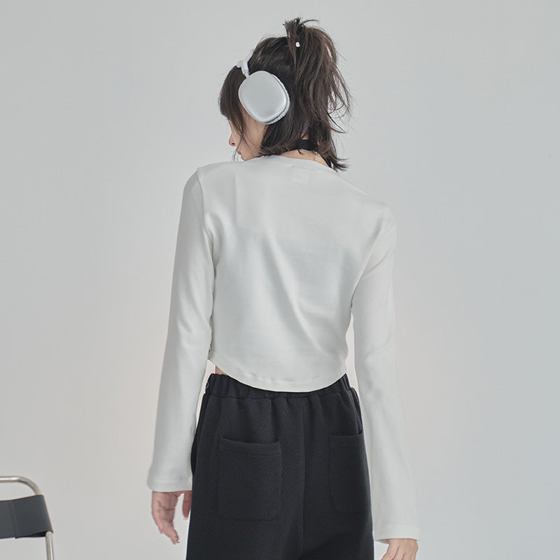 nu47 Short Shoulder Underlay Long Sleeve T-shirt