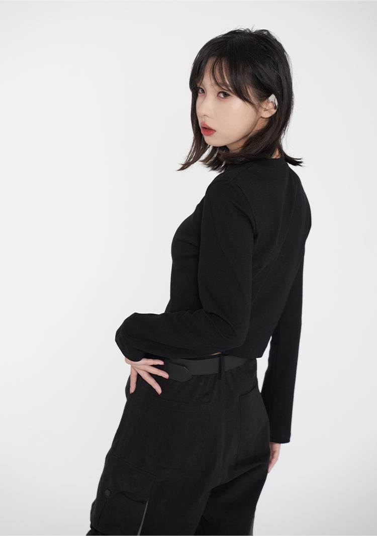 nu47 Short Shoulder Underlay Long Sleeve T-shirt