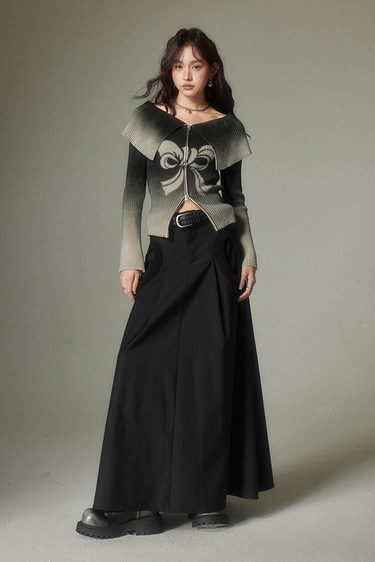 nu77 Gradient Bow Printed Sweater