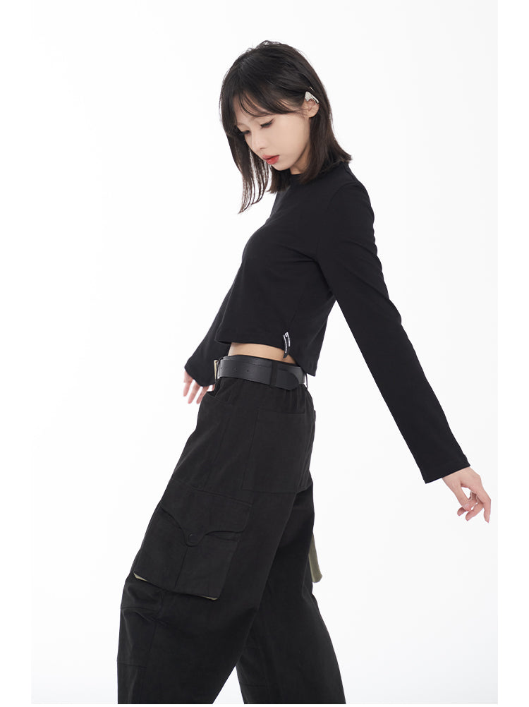 nu47 Short Shoulder Underlay Long Sleeve T-shirt