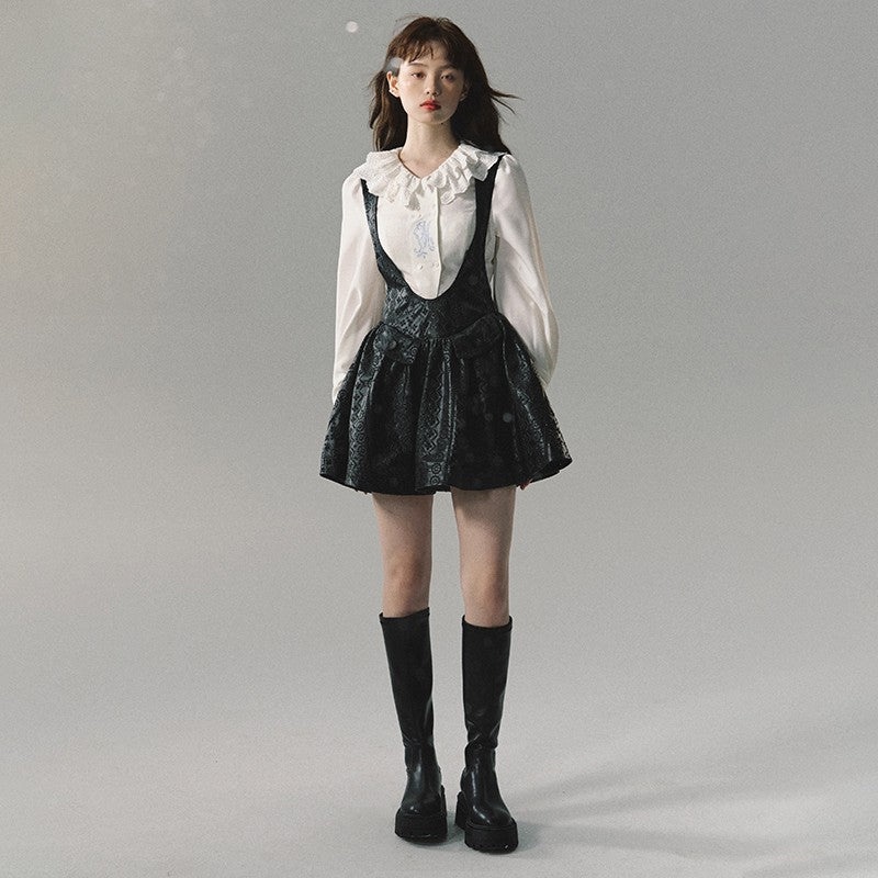 nu239 "Smoky Daisy" leather suspender dress