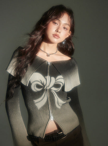 nu77 Gradient Bow Printed Sweater