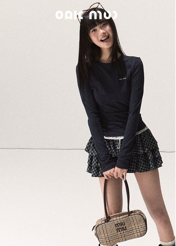 nu380 Lace slim fit waist long sleeved T shirt image 8