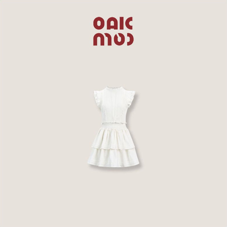 nu383 Seagull s Love Flying Sleeve Shirt Dress