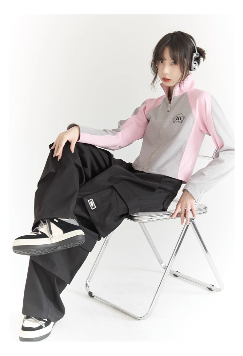 nu25 Stand collar logo embrem track suit 