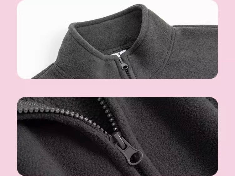 nu43 Half zip stand collar fleece jacket