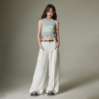 nu149 Drapey straight loose wide-leg pants