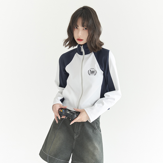 nu25 Stand collar logo embrem track suit 