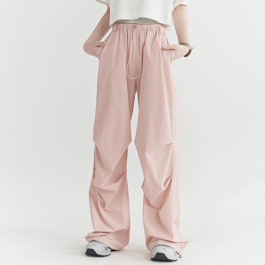 nu28 Pleated Loose Straight Casual Pants 