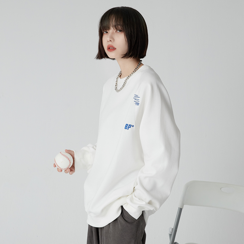 nu38 Solid color round neck sweatshirt 