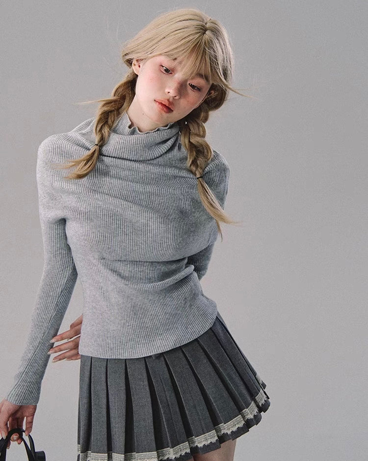 nu201 "Memories are in the folds" turtleneck layered sweater