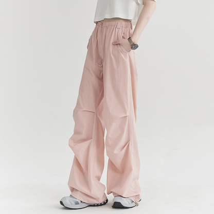 nu28 Pleated Loose Straight Casual Pants 