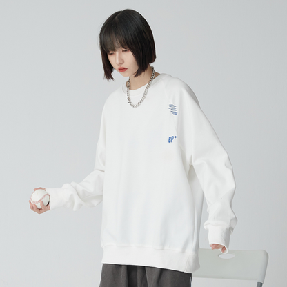 nu38 Solid color round neck sweatshirt 