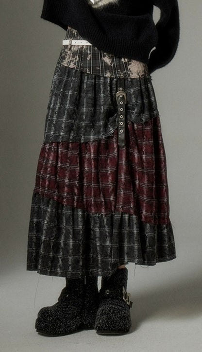 nu98 Patchwork A-line Mid-Length Skirt