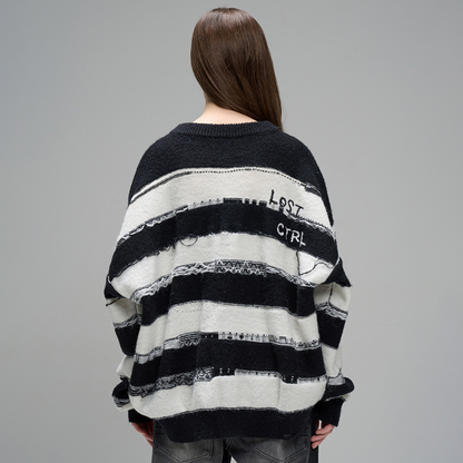 nu19 Night Star patch striped knitwear