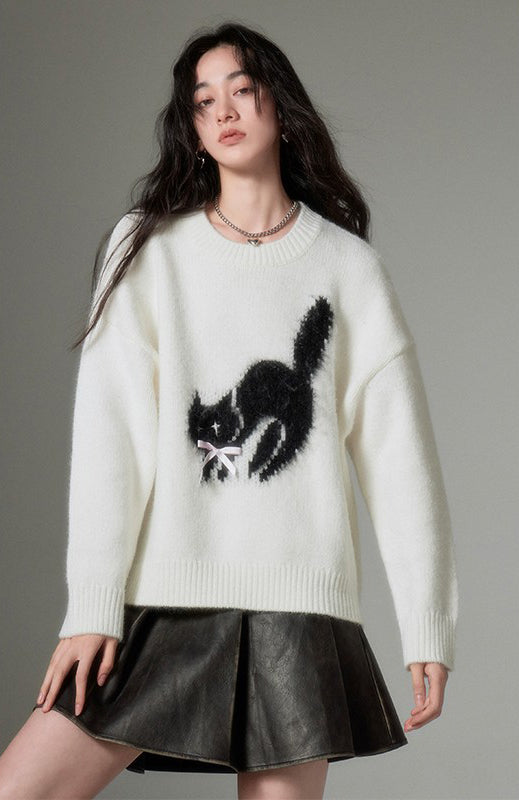 nu87 Flying Cat Soft Pullover Sweater