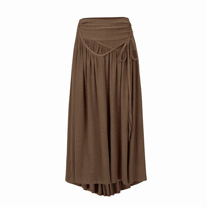 nu162 "Thorns and Dunes" slim-waisted knit + draped maxi skirt