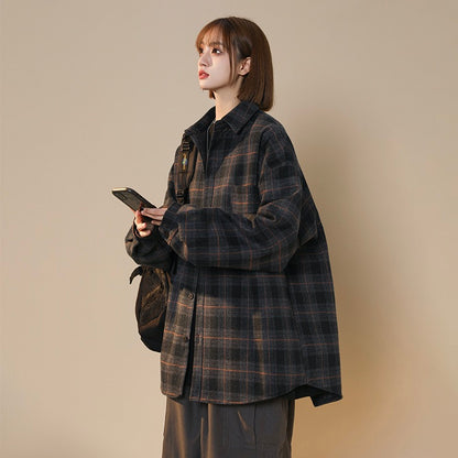 nu70 Plaid woolen vintage shirt