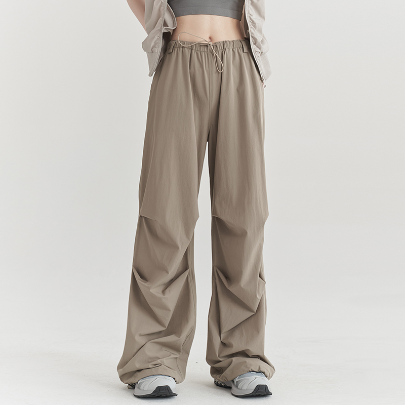 nu28 Pleated Loose Straight Casual Pants 