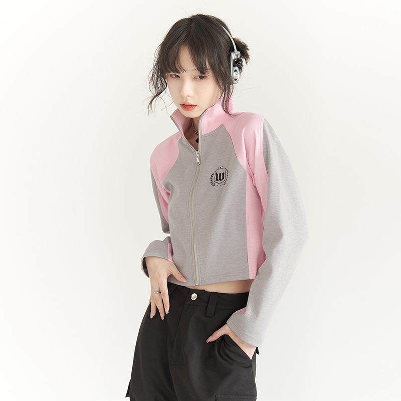 nu25 Stand collar logo embrem track suit 