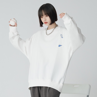 nu38 Solid color round neck sweatshirt 