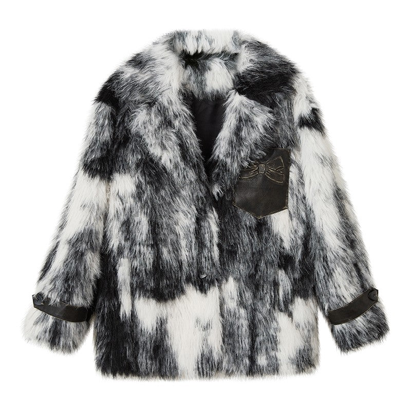 nu90 Animal Print Eco-Friendly Fur Jacket