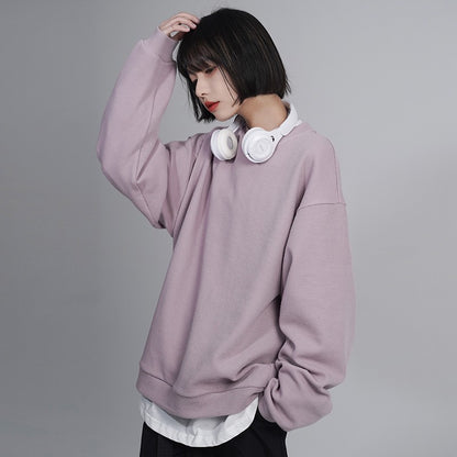 nu49 Basic Round Neck Waffle Sweater