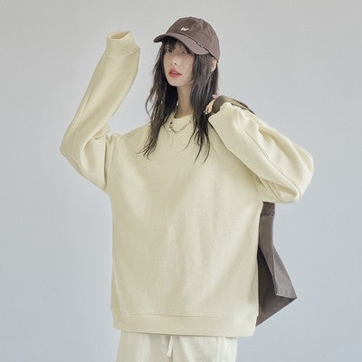 nu49 Basic Round Neck Waffle Sweater