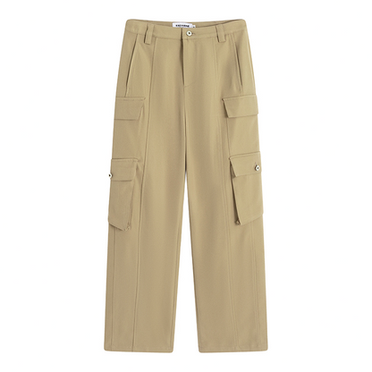 nu22 Solid color straight work pants 