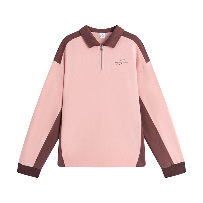 nu27 Half zip polo long-sleeved shirt 